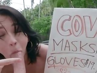 Nubile Masks Seller Loves Being Fucked From Behind And In Mouth