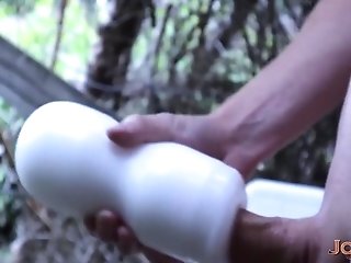 Outdoor Fleshlight Fuck! My Thick Uncircumcised Dick Pounding That Cock-squeezing Crevice!
