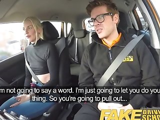 Faux Driving School Lesson Finishes In Suprise Squirting Orgasm And Internal Cumshot