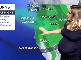 Yam-sized Belly & Turgid Tits On Blonde Weatherwoman (ten/7/20)