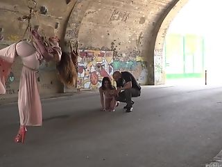 Dirty Supersluts Valentina Bianco And Melody Petite Abased In Public