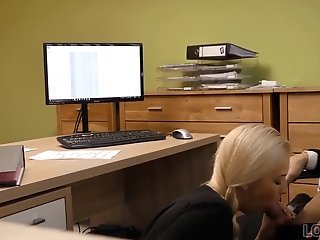 Real Estate Agent Lets The Bank Employee Penetrate Her For A Loan