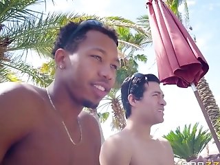 A Fresh Cougar Fucked Two Sumptuous Guys In Pool Club At Her First-ever Day - Xander Corvus, Ricky Johnson And Jade Jantzen