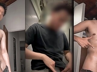 Super-naughty Public Bathroom Session: Youthfull Stud Gets Jerked Off And Cummed On! (censored Movie)