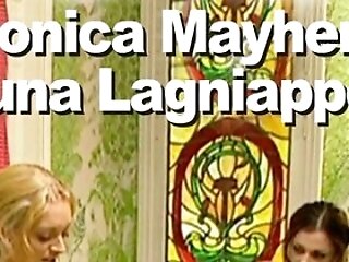 Monica Mayhem & Luna Lagniappe Lesbo Munch Bathroom Belt Cock