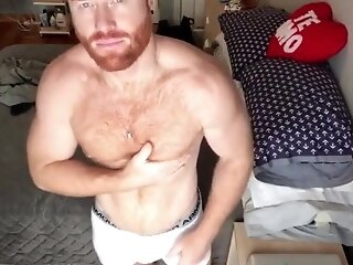 Ginger Hunk Seth Forena Couch Strokes His Knob Until He Cums 8